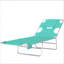 Outdoor Folding Chaise Lounge With Adjustable Back And Face Hole-1402693983