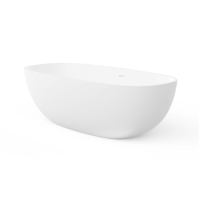 71" Freestanding Solid Surface Soaking Bathtub For Bathroom