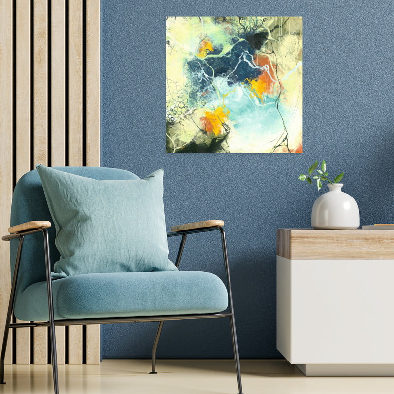 Terra, art abstrait contemporain, H 18 po x l 18 po