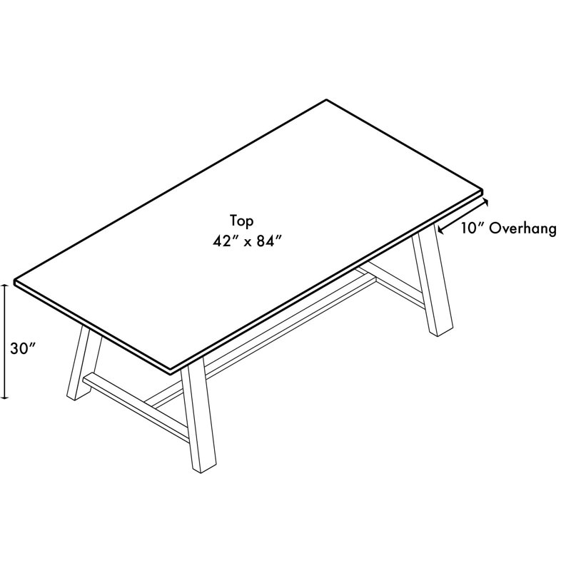Midtown Solid Wood Breakroom Table, Teak, 30" H x 84" L x 42" W