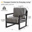 Chaise d'appoint Mid-Century moderne à rayures avec structure en chêne noir