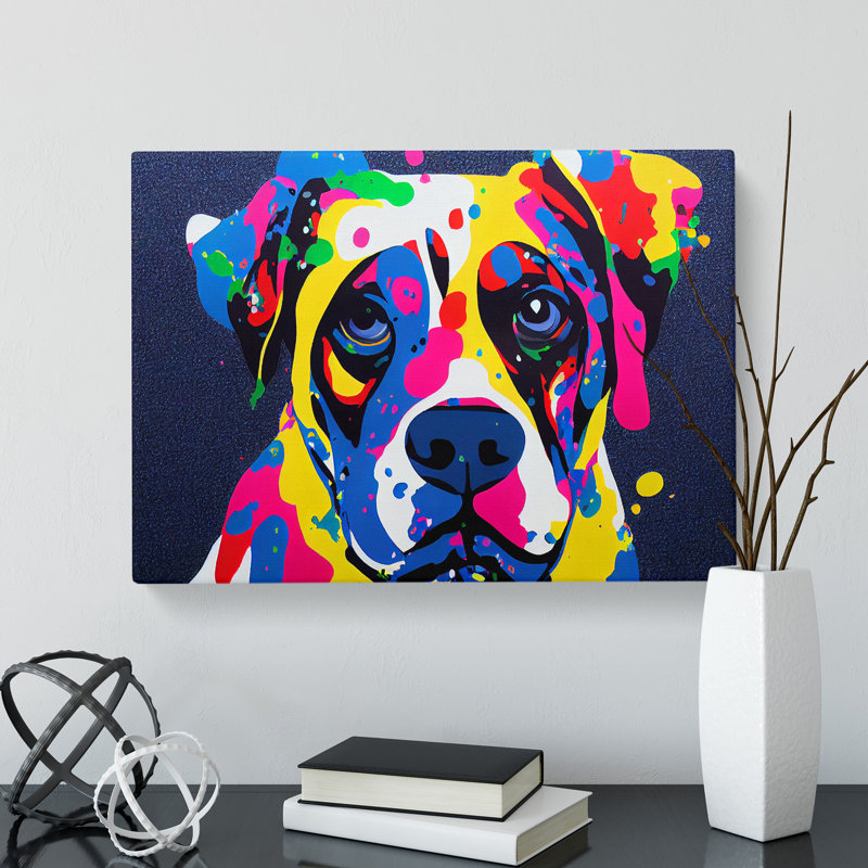 Painted Dog Vol.3 Abstract - Wrapped Canvas, 35cm H x 50cm W x 3cm D