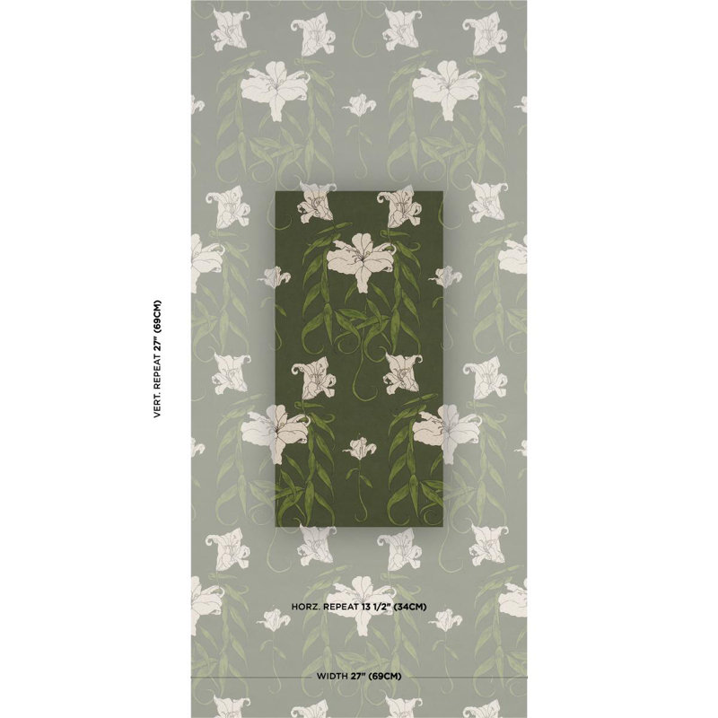 Schumacher X Backdrop Lady Lilith Wallpaper, Green