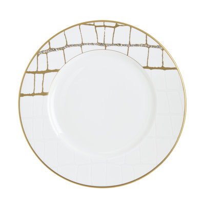 Alligator Gold Bone China Salad/Dessert Plate
