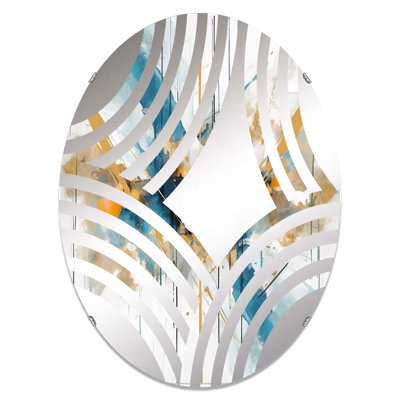 Miroir décoratif sarcelle et doré Elegant - Baptist Fan MIR102775 O