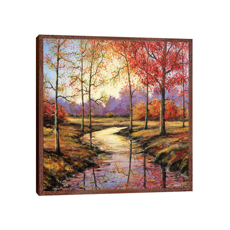 That Time Of Year - Floater Frame Painting on Canvas, 66.04 cm H x 66.04 cm W, Brown