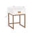 Natavious White End Table, Bedside Cabinet, Universal Accent Table with Gold Frame Legs  with 1 Drawer.