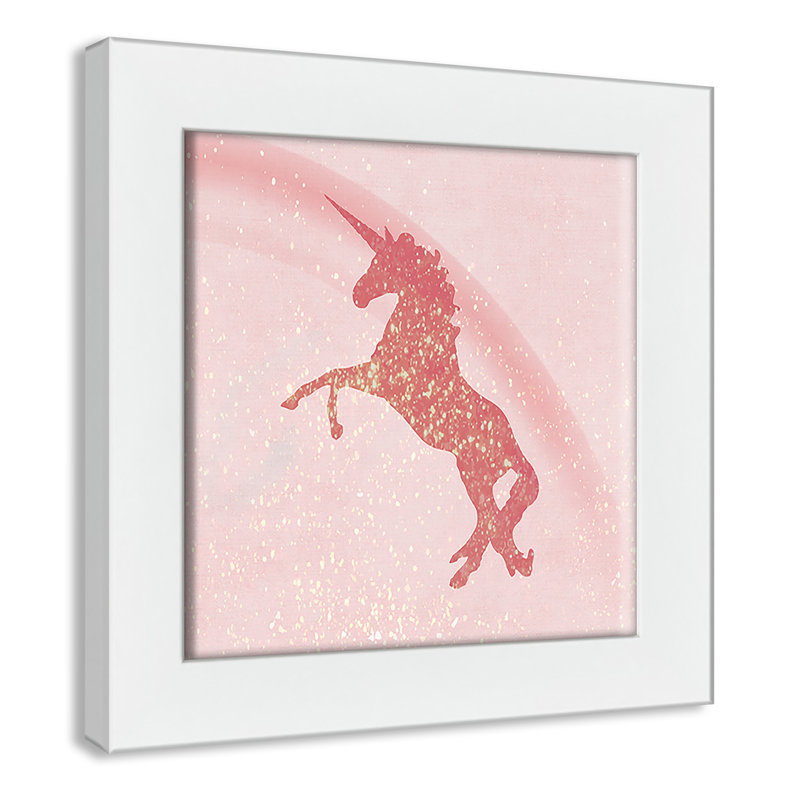 Paillettes licorne 2, H 8 po x l 8 po x P 0,63 po, Cadre blanc