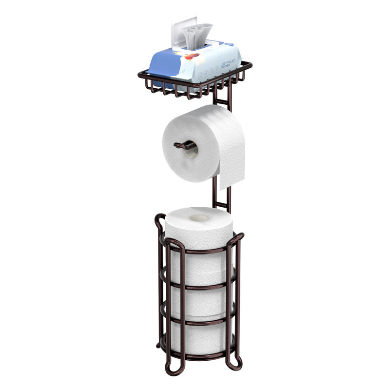 Distributeur de papier hygiénique avec porte-papier hygiénique et tablette pour porte-papier hygiénique