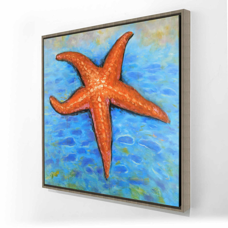 Étoile de mer dans la mer - Art sur toile marine, H 37,25 po x l 37,25 po