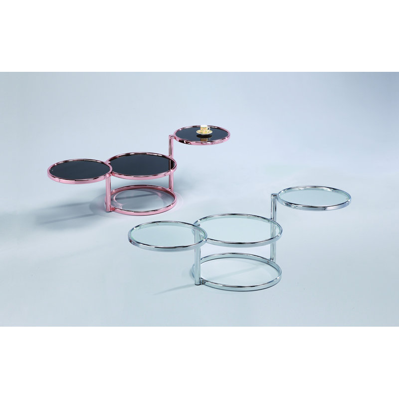 Acuna Open Coffee Table, Clear, Silver