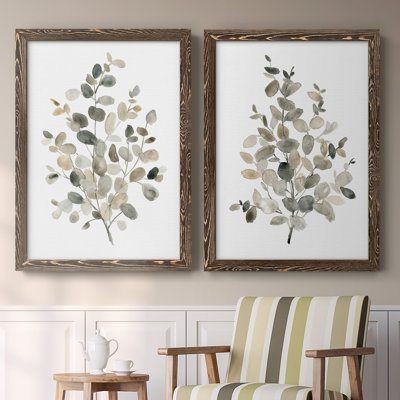 Neutral Eucalyptus I - 2 Piece Single Picture Frame Print Set on Canvas