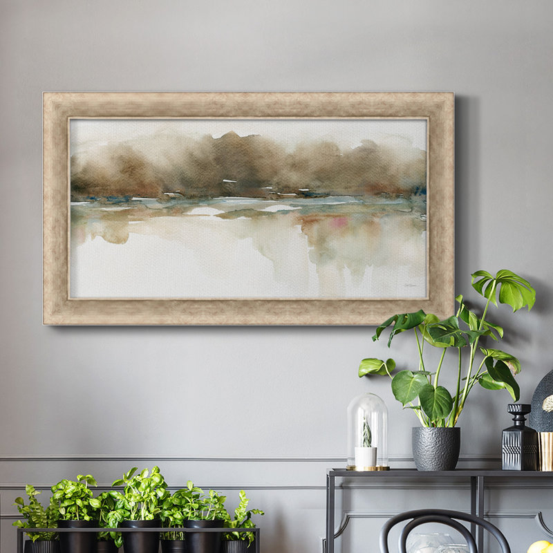 «Softer Reflections», reproduction d'un seul cadre photo sur toile, H 29 po x l 53 po x P 1,25 po, Encadré gris