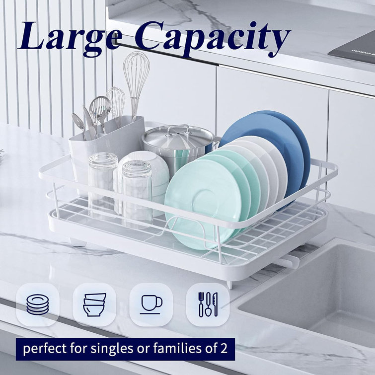 c&g home Adjustable Stainless Steel Over the Sink Dish Rack