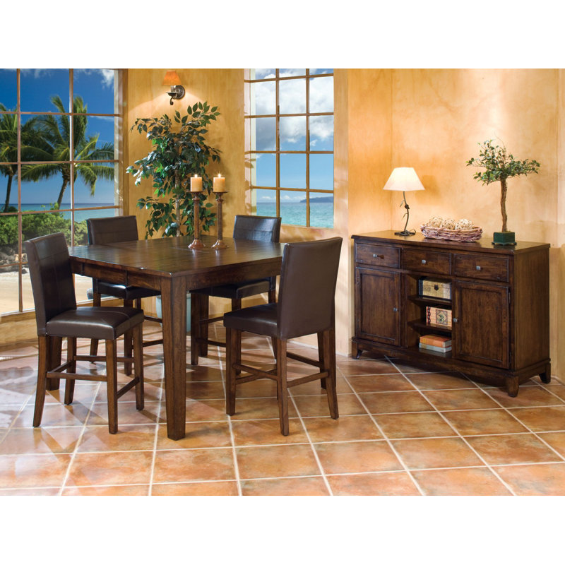 Boneta Extendable Solid Wood Dining Table, Brown