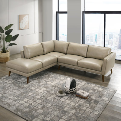 Mouloud 2-Piece Genuine Leather Sectional
