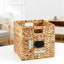 Paniers de rangement en jacinthe d'eau tissés à la main, ensemble de 12 bacs cubiques pliables avec étiquettes et poignées de tableau noir pour l'organisation à la maison, le garde-manger, les tablettes et la lessive