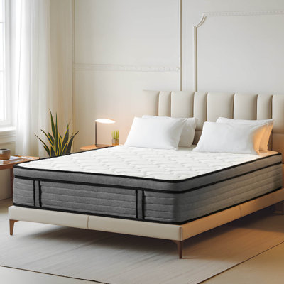 10 Inch Mattress, Hybrid Mattress In A Box, Pocket Springs For A Cool Sleep, Medium Firm Feel With Motion Isolation by Alwyn Home