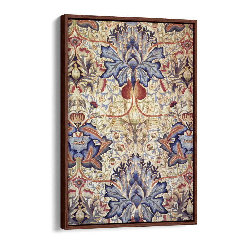 acanthus-william morris Canvas Floater Frame Print Art - Walnut Frame, 30.48cm H x 20.32cm W