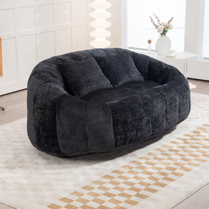 Fauteuil à billes Fauteuil à billes Fauteuil à billes Fauteuil à billes Fauteuil à billes à dossier haut et durable pour adultes et enfants, intérieur et extérieur, méridienne douce (Chenille)