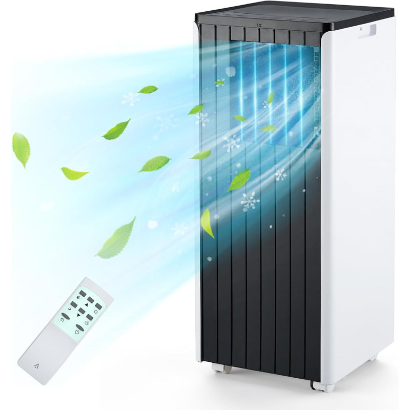 8,000 BTU 3-in-1 Portable Air Conditioner with Remote Control, Quiet AC Unit Covers Up to 350 Sq. Ft, 24H Timer, Dehumidifier & Fan Modes