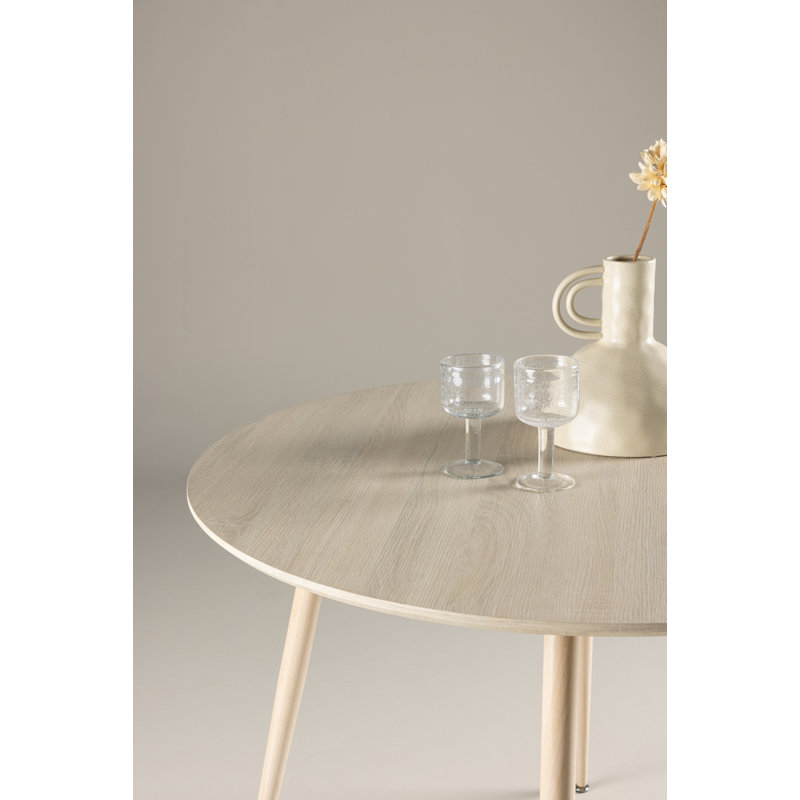 Colm Round Metal Base Dining Table, 75cm H x 100cm L x  100cm W, Whitewash