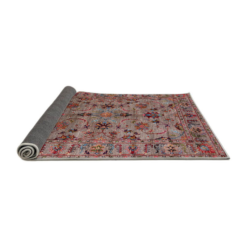 Tapis brun à motif oriental, Rond 4 pi