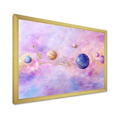 Minimal Galaxy Planets Horizon - Space Wall Art