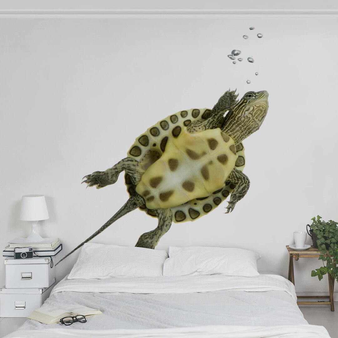 Strukturierte Tapete Swimming Turtle 1,92 m x 192 cm