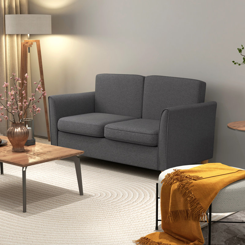 2 Seater Loveseat, Charcoal Grey