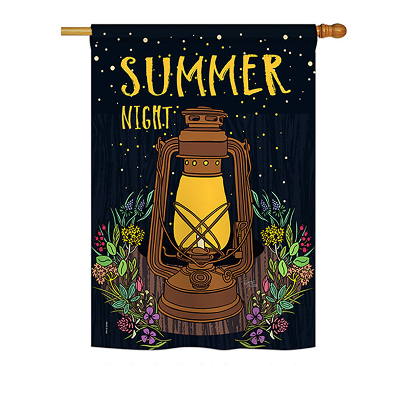 Polyester à 2 côtés 40 x 28 po summer night drapeau maison