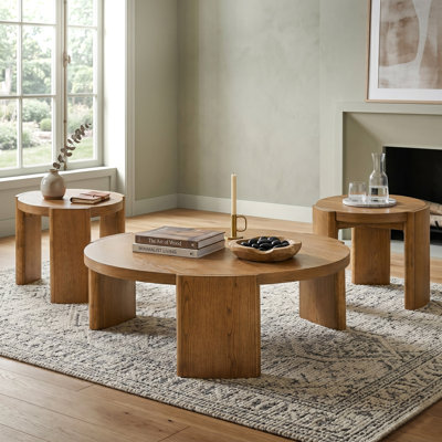 Blitar Coffee Table Set With Plinth Base