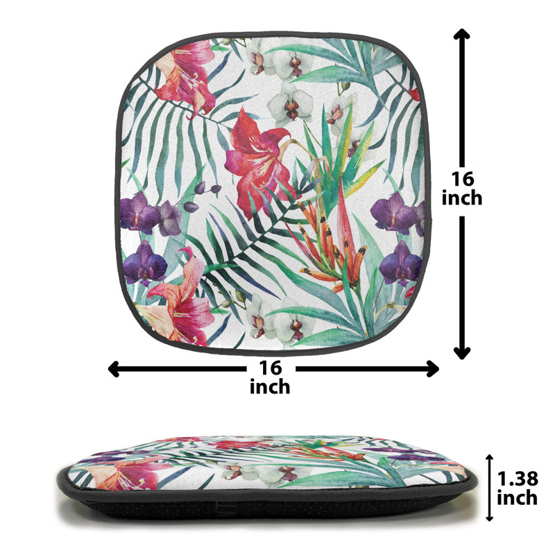 Outdoor 1.38'' Dining Chair Seat Cushion, Green/Red/Purple