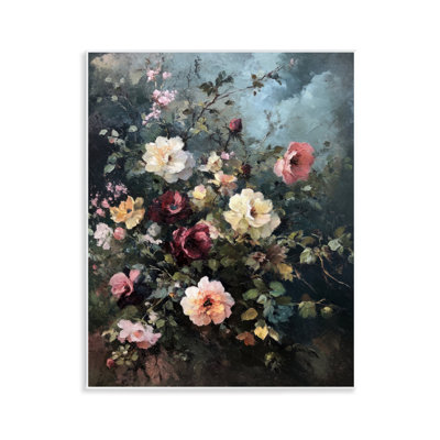  Moody Dark Bouquet Wall Plaque Art by Petal Prints Design