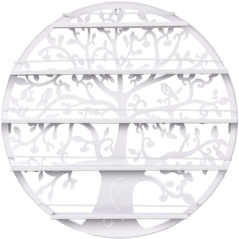 Amyris 5 Piece Circle Metal Accent Shelf, White