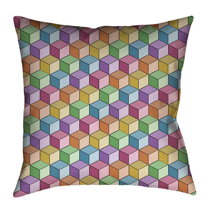 Housse de coussin Katelyn Elizabeth, 14 po x 14 po, Blanc / Rouge / Vert, Polyester sergé