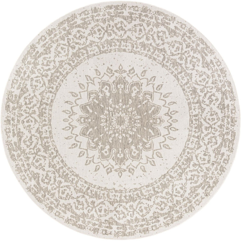 Tapis gris transitionnel Hintz, Rond 10 pi