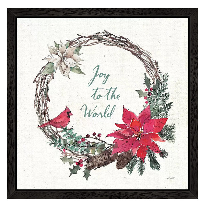 Seasonal Charm V by Anne Tavoletti - Painting on Canvas, 93.98 cm H x 93.98 cm W, Black Floater Framed