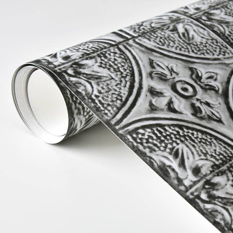 Rouleau de papier peint adhésif rétro L 108 pi x l 18 po Luong, Argent