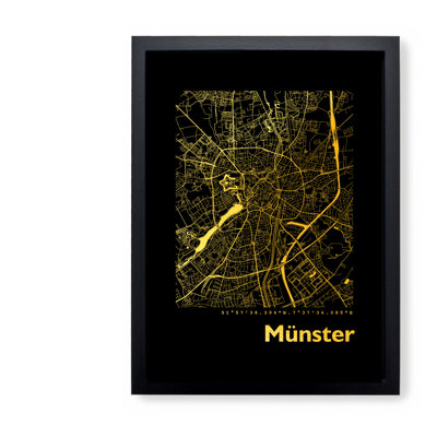 Münster Map - Single Picture Frame Print