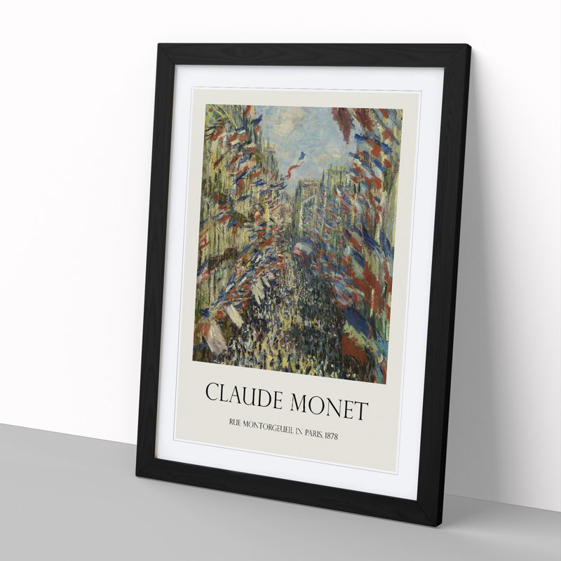 Rue Montorgueil in Paris by Claude Monet - Picture Frame Graphic Art, 48cm H x 36cm W x 2cm D