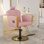 Fauteuil de salon pour coiffeur, fauteuil de coiffeur pour salon de coiffure avec pompe hydraulique professionnelle - rose / or