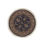 Moroccan Hand-Knotted Wool Oriental Area Rug in Brown/Navy