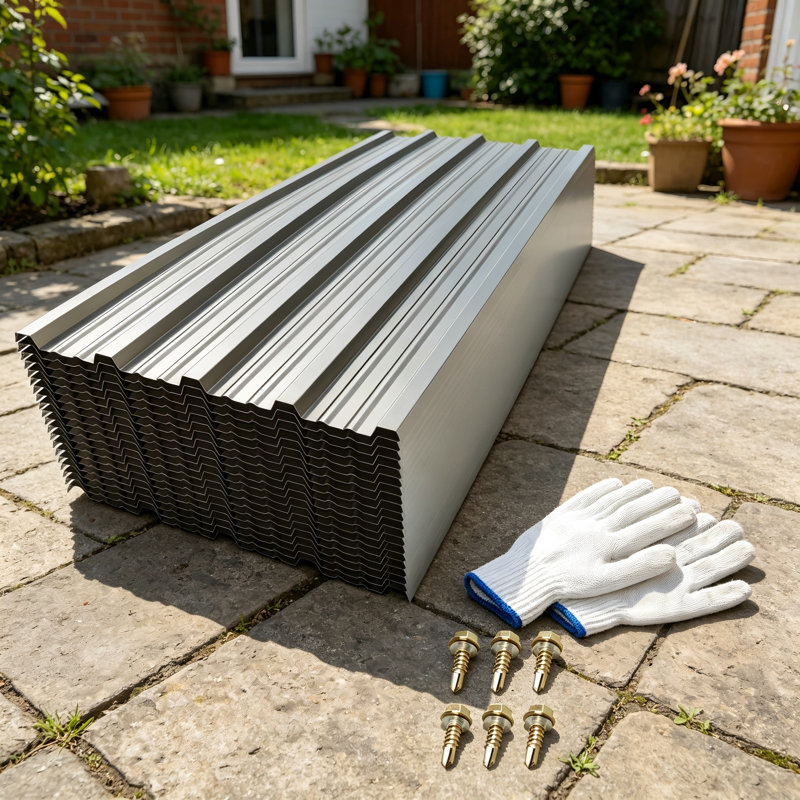 Panneaux de toiture ondulés en métal galvanisé, panneaux de revêtement en métal imperméables pour l'extérieur, rangement, poulailler, garage et remise