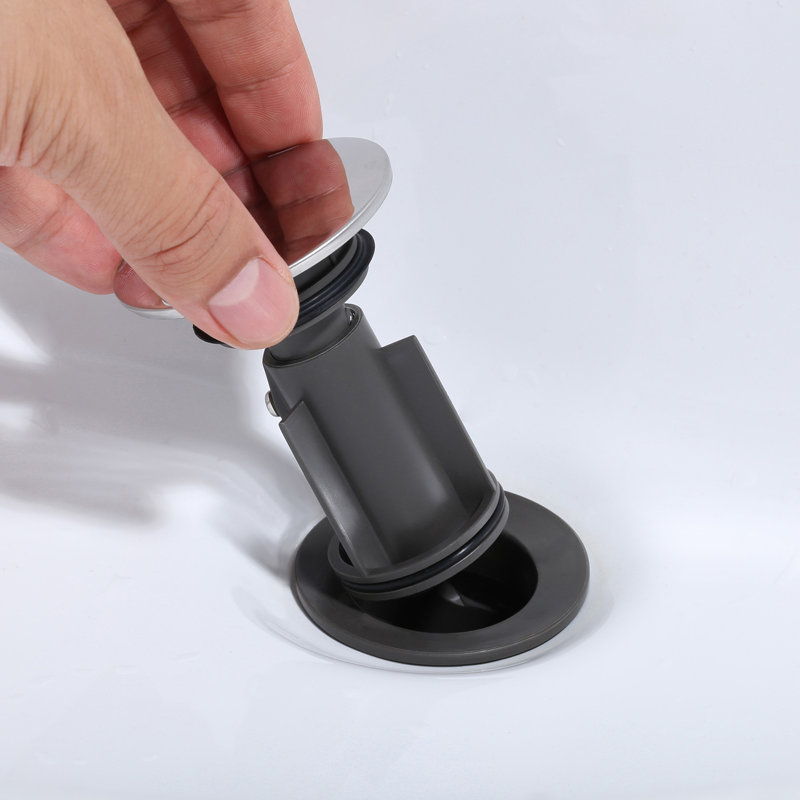 Pop-Up Bathroom Sink Drain with Overflow, Polished Chrome