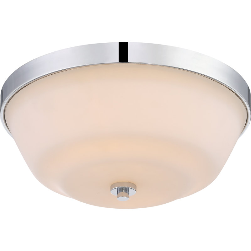Traynor Glass Flush Mount, Polished Nickel