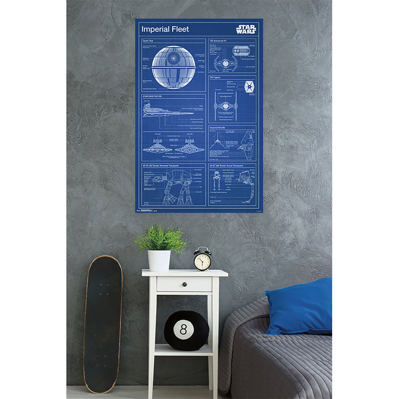 Star Wars Imperial Fleet Blueprint Wall Poster, 22.38" x 34"