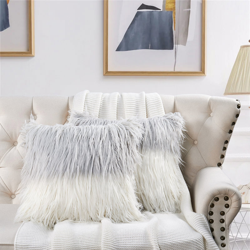 Geometric Square Cushion Cover, Grey