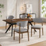 Calvera 5-Piece Modern Rubberwood Dining Set With Upholstered Side Chairs And Cross-Leg Table