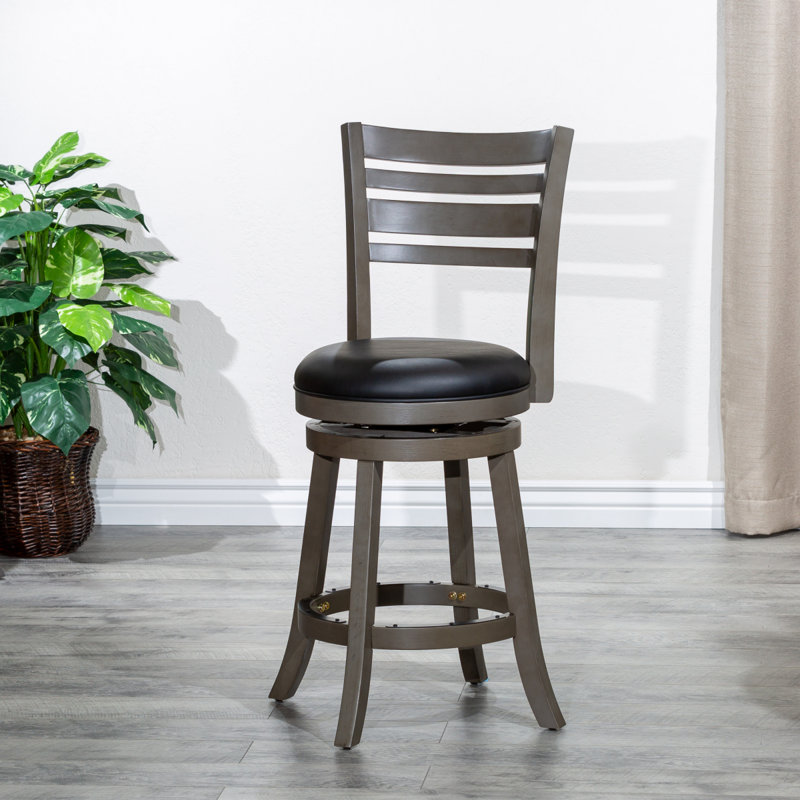 Tabouret Nichoas, Tabouret de comptoir (siège d'une hauteur de 24,1, Noir, noir, noir, noir, Grey